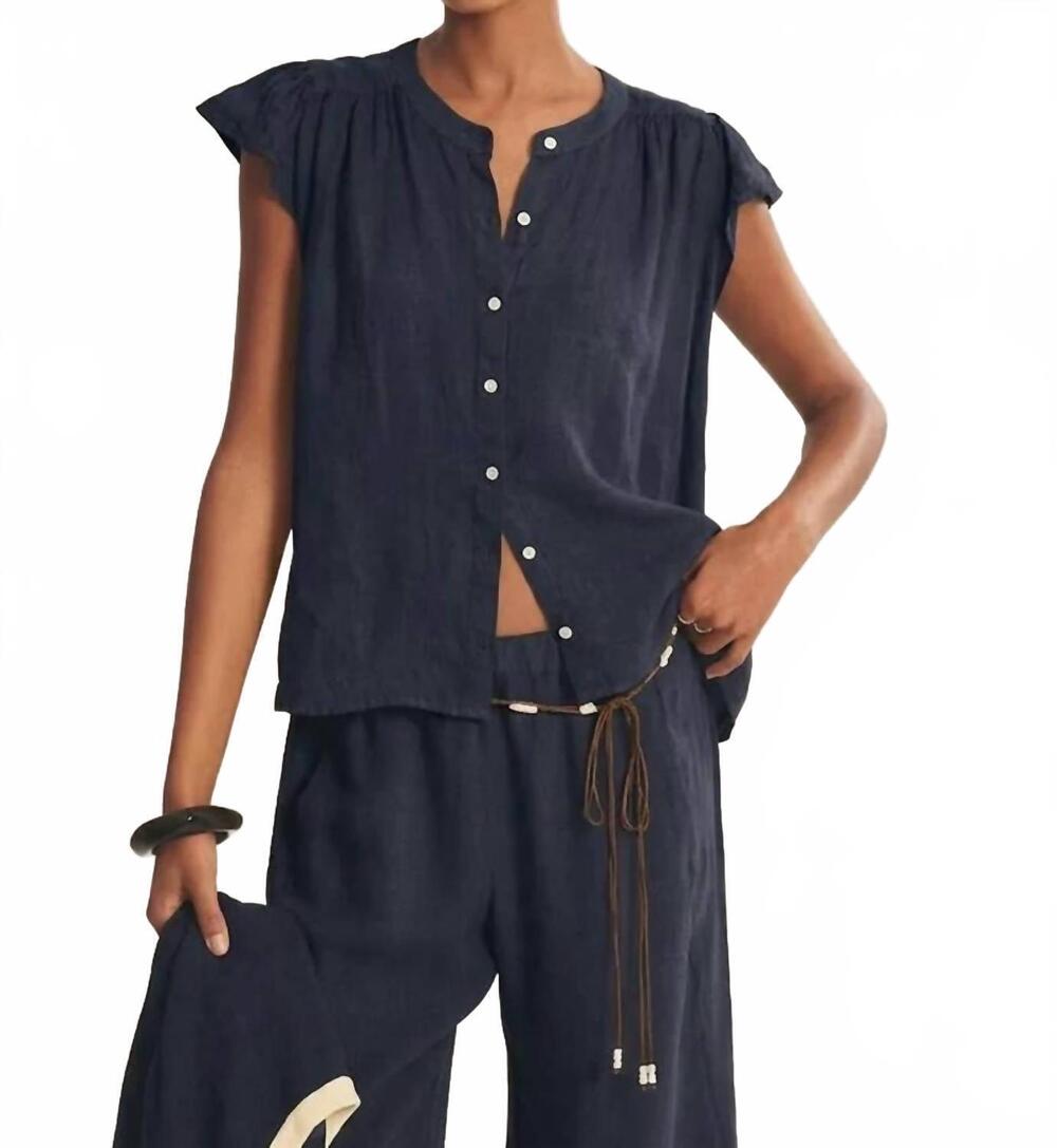 NEW VELVET BY GRAHAM & SPENCER janey button up top in shadow
